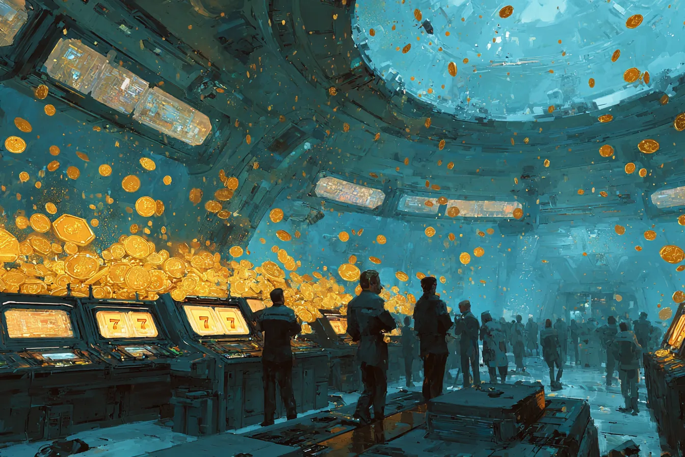 Pluie de pièces dans la salle de jeu