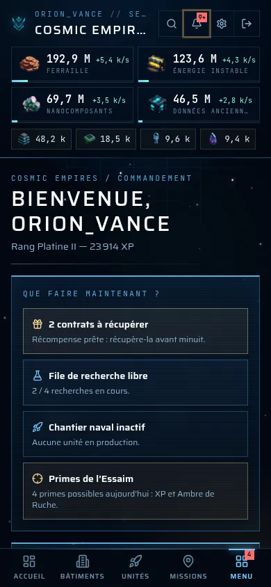 Thème Holo sur mobile