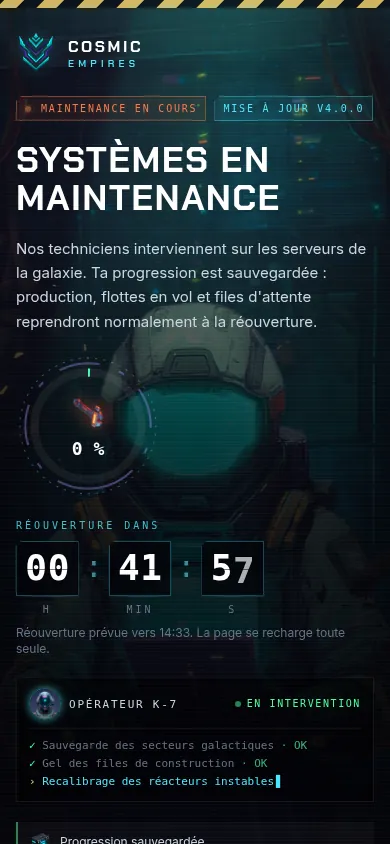 Maintenance sur mobile
