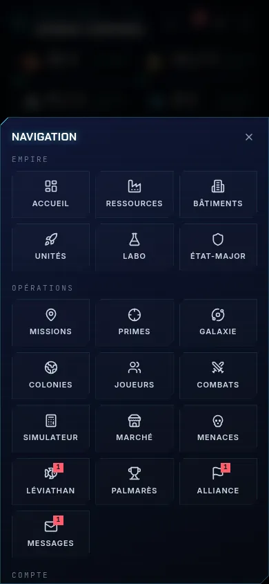 Menu mobile